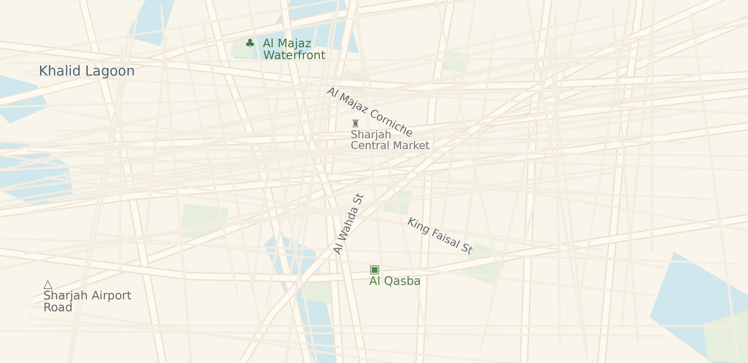 Map showing Ayesha Mohammad Foodstuff TR location in Sharjah
